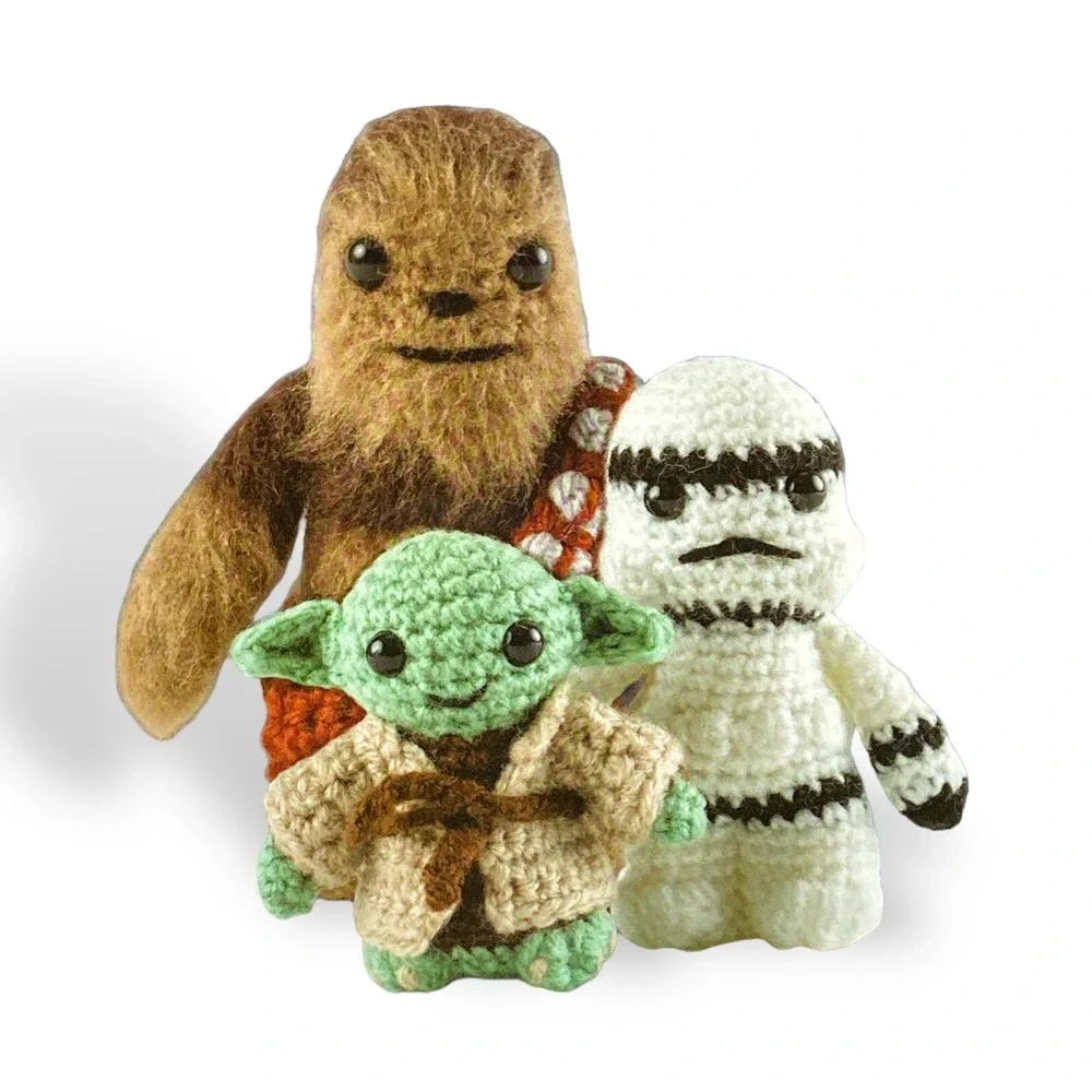 Star Wars CROCHET KIT 12 Characters Yoda Storm trooper Darth Vader Luke Han R2D2